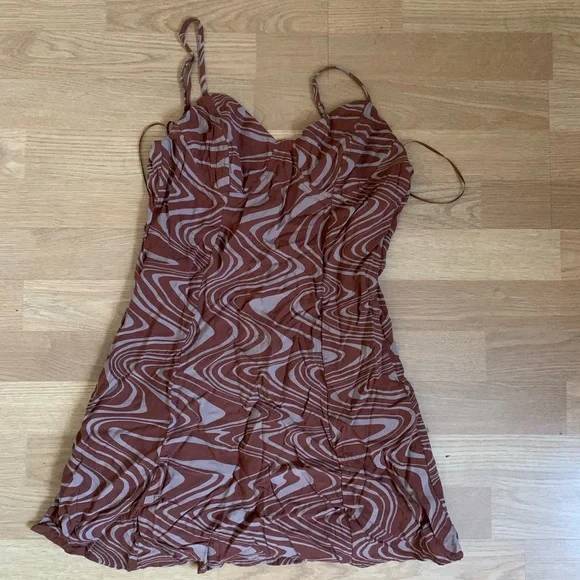 La Hearts | Dresses | La Hearts Brown Swirl Pattern Mini Dress | Poshmark